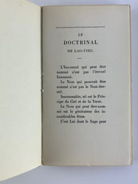 Le doctrinal de Lao-Tseu