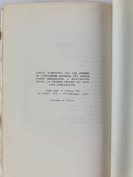 L'enfant brûlé. Tirage de tête. Un des 41 exemplaires sur vélin Lafuma Navarre. Seul grand papier.. Stig DAGERMAN. Traduit du suédois par F. Backlund. ...