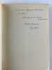 (POESIE) Mani&egrave;re de dire. ENVOI de l'auteur "&agrave; monsieur Raymond Queneau, au po&egrave;te, hommage de tr&egrave;s sinc&egrave;re admiration". Andr&eacute; DE RACHE