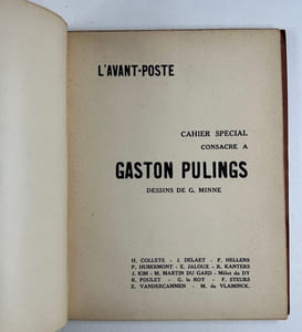 (Belgicana - Poésie) Revue l'Avant-Poste. Cahier spécial consacré à Gaston Pulings. 2 dessins en hors-texte de Georges Minne.