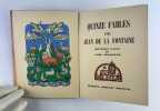 Quinze fables de Jean de la Fontaine. Bois dessin&eacute;s et grav&eacute;s par Lise Felseneld.. Jean de la Fontaine