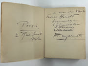La Ville charnelle. Envoi autographe signé à l'écrivain André-Ferdinand Herold : "à mon cher maître Ferdinand Herold / hommage / d'admiration / littéraire", avec en regard l'inscription de l'adresse milanaise de la revue italienne Poesia, fondée par Marinetti. (FUTURISME - POESIE - ABBAYE DE CRETEIL)  par Filippo Tommaso MARINETTI - Image 1