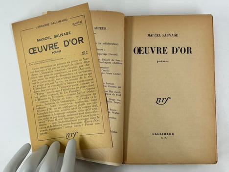 Oeuvre d'or. Poèmes. Envoi autographe signé au poète André Delacour. . Marcel SAUVAGE