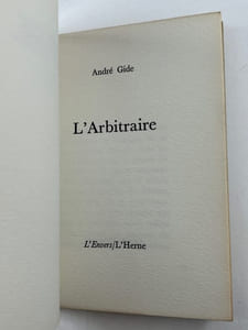 L'Arbitraire. Edition originale.