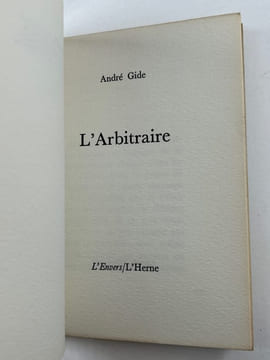 L'Arbitraire. Edition originale.. André GIDE