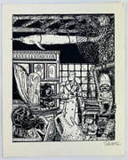 Savard. Dick Hérisson La brouette des morts Ex-libris NB Signé. 2002 par Didier SAVARD - Image 1