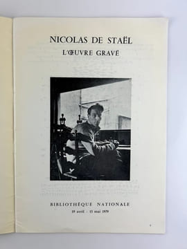 Nicolas de Staël. L'oeuvre gravé. Bibliothèque Nationale. Exposition du 19 avril au 13 mai 1979. . Nicolas de STAEL
