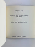 Catalogue de l'exposition de Jacques Poli  "Peintures entomologiques 1978-1979" Galerie Adrien Maeght.  par Jacques POLI. Texte de Georges PEREC  - Image 2