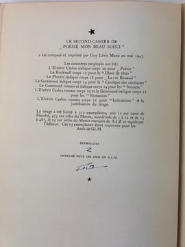 Poésie mon beau souci. Tomes I & II. Complet. Un des 25 exemplaires sur vélin Marais destinés aux Amis de GLM. . Collectif