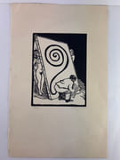French caca. Linogravure originale sur vélin d'Arches signée et justifiée à 100 exemplaires.  par Roland TOPOR - Image 2