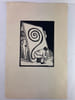 French caca. Linogravure originale sur v&eacute;lin d'Arches sign&eacute;e et justifi&eacute;e &agrave; 100 exemplaires. . Roland TOPOR