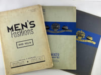 (MODE - COUTURE) Men's fashions 1953/54. Publications E. Soumillion. 10 planches nb & couleurs & 1 double nb, 21 modèles présentés.26 x 37 cm.