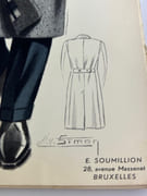 (MODE - COUTURE) Men's fashions 1953/54. Publications E. Soumillion. 10 planches nb & couleurs & 1 double nb, 21 modèles présentés.26 x 37 cm. par  - Image 4