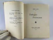 (BELGICANA) Dialogues Provinciaux. Envoi autographe signé "au maître Maurice Maeterlinck hommage de sincère et profonde admiration littéraire. Pierre Maes 1/12/28" par Pierre MAES - Image 3