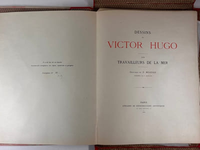 Dessins de Victor Hugo. Les travailleurs de la mer. 64 dessins de Victor HUGO gravés sur bois de bout à taille réelle par MEAULLE. Un des 60 exemplaires sur japon.