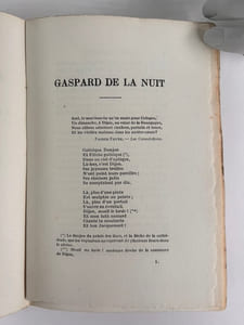 Gaspard de la nuit. Envoi de René-Louis Doyon, éditeur de cet ouvrage.
