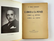 L'amour et la Pensée chez les Bêtes et chez les Gens. Envoi autographe signé au journaliste Pierre Audiat. par Dr Serge VORONOFF - Image 2