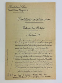 FONDATION THIERS. Réunion de documents provenant de l'ancien trésorier-économe Louis Gasc et de son épouse (maîtresse lingère). Documents liés à la vie privée de la famille L. Gasc, résidant dans les appartements du Rond-point Bugaud. 
