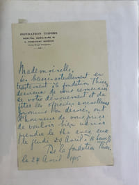 FONDATION THIERS. Réunion de documents provenant de l'ancien trésorier-économe Louis Gasc et de son épouse (maîtresse lingère). Documents liés à la vie privée de la famille L. Gasc, résidant dans les appartements du Rond-point Bugaud. 