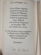 Réponses à n'importe quoi. Précédées des Règles du jeu de boules de la Société La Fontaine suivies de trois contrepets honnêtes & qutre homophonies approximatives.  par Christian ZEIMERT (1934-2020) - Image 3