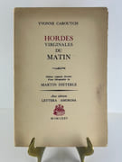 (POESIE) Hordes virginales du matin: Edition originale illustrée d'une lithographie de Martin Dieterle. JOINT Voyages du double. Pref. de A.P. de Mandiargues, Rougerie, 1988. par Francesca Yvonne Caroutch  - Image 1