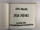 Deux po&egrave;mes. Illustr&eacute; par C. Stassart-Springer et J.M. Queneau.. Eric HOLDER