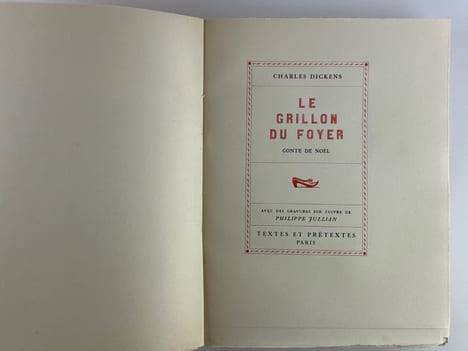 Le grillon du foyer. Conte de Noël. Avec des gravures sur cuivre de Philippe JULLIAN.. Charles DICKENS