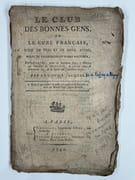 Le club des bonnes-gens, ou Le curé français: folie en vers et en deux actes, mélée de vaudevilles et d'airs nouveaux par le Cousin-Jacques. Représentée, pour la première fois, à Paris, au théâtre de Monsieur, le samedi 24, le dimanche 25, & le lundi 26 septembre 1791. par (Louis Abel Beffroy de Reigny) - Image 1