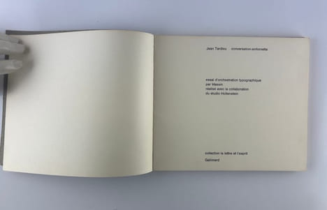 Conversation - Sinfonietta. Essai d'orchestration typographique.. Jean TARDIEU / MASSIN