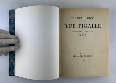 Rue Pigalle. Lithographie en couleurs de Vertès. 