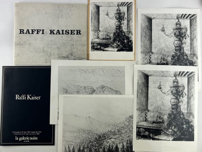 Catalogue d'exposition Raffi Kaiser. September - october 1977 Aberbach Fine Art, New York. Envoi autographe signé de l'artiste au critique d'art Jean-Dominique Rey.