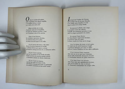 Les nègres. Texte espagnol & traduction par Guy Lévis Mano. Un des 25 exemplaires sur vélin du Marais signés par l'éditeur,  marqués de A à Z réservés aux amis de GLM. Exemplaire Z. 