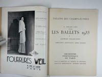 (PROGRAMME) Théâtre des Champs-Elysées. M. Edward James présentes LES BALLETS 1933 de Georges Balanchine. Direction artistique Boris Kochno. Orchestre symphonique de Paris sous la direction de Maurice de Abravnel.
