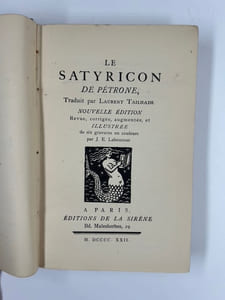 Le Satyricon de Pétrone. Traduit par Laurent Tailhade. Edition définitive augmentée et illustrée de six gravures en couleurs par J.-E. Laboureur