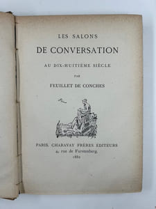 Les salons de conversations au dix-huitième siècle. 