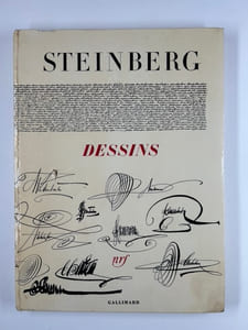 Réunion de 3 publications : 1/ Steinberg DESSINS, Gallimard, 1956 2/ Steinberg, Repères  Cahiers d'art contemporain n°30, Galerie Maeght Lelong, 1986, 36 illust, 39p., entretien entre Steinberg et Jean Frémon /  3 / Steinberg, catalogue d'exposition Galerie Adrien Maeght, 1988. Texte d'Eugène Ionesco, 16 illustrations.