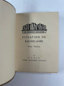 Situation de Baudelaire. PAUL VALERY