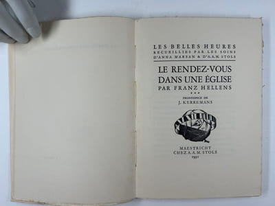 LE RENDEZ-VOUS DANS UNE ÉGLISE. Coll. Les Belles Heures Recueillies Par Les Soins d'Anna Marsan et d'A.A.M. Stols. Frontispice de J. Kerremans.