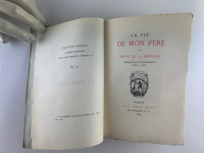 LA VIE DE MON PERE . Réimprimé sur la troisième édition. (Paris, 1788). Edition unique sur papier Hollande tirée à 200 exemplaires. 