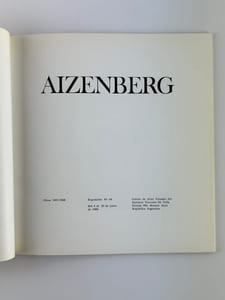 (Catalogue d'exposition) Aizenberg. Obras 1947 / 1968. Exposicion n°64. Del 3 al 29 de junio de 1969.