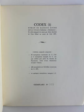 CODEX (1). Maurice ROCHE