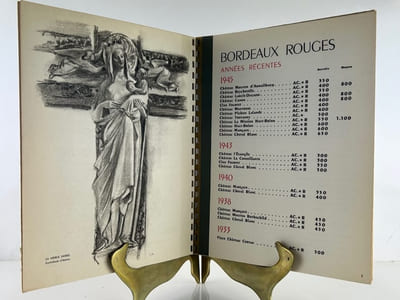 ETABLISSEMENTS NICOLAS. Liste des grands vins fins 1951 Sous le signe d'une vierge folle de la cathédrale de Strasbourg.