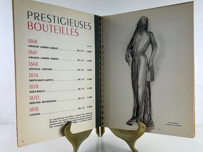ETABLISSEMENTS NICOLAS. Liste des grands vins fins 1951 Sous le signe d'une vierge folle de la cathédrale de Strasbourg.