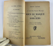 Sous le masque des sorciers. Au seuil d'un Nouveau Moyen-Age. par Marcel SAUVAGE. Préface de Joseph DELTEIL et du Docteur Jules REGNAULT. - Image 2