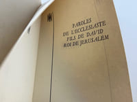 L'Ecclésiaste. Paroles de l'Ecclésiaste, fils de David, roi de Jérusalem.
