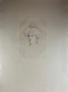 Homme au turban. Gravure originale extraite des "Conte de la six cent soixante-douzième nuit ".  par Léonor FINI. Hugo VAN HOFMANNSTHAL  - Image 1