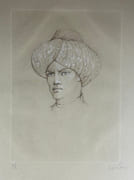 Homme au turban. Gravure originale extraite des "Conte de la six cent soixante-douzième nuit ".  par Léonor FINI. Hugo VAN HOFMANNSTHAL  - Image 2