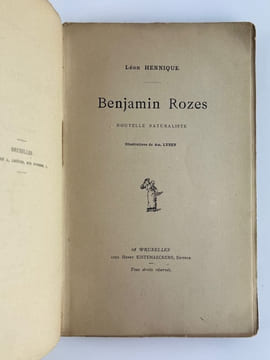 Benjamin Rozes. Nouvelle naturaliste. . Léon HENNIQUE. Illustrations de Am. Lynen