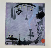 Pierre Mabille - Oeuvre originale sur papier journal. Technique mixte (encre, guache). Signée et datée au crayon par l'artiste. par Pierre MABILLE - Image 1