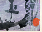 Pierre Mabille - Oeuvre originale sur papier journal. Technique mixte (encre, guache). Signée et datée au crayon par l'artiste. par Pierre MABILLE - Image 2